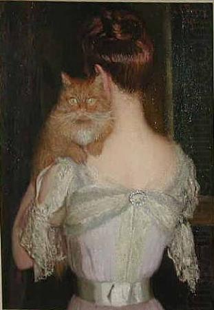 Woman with Cat, Lilla Cabot Perry